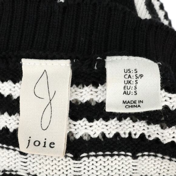 Joie Sweater Dress Womens Small Black White Stripe Maxi Viscose Beach Resort - Picture 4 of 13